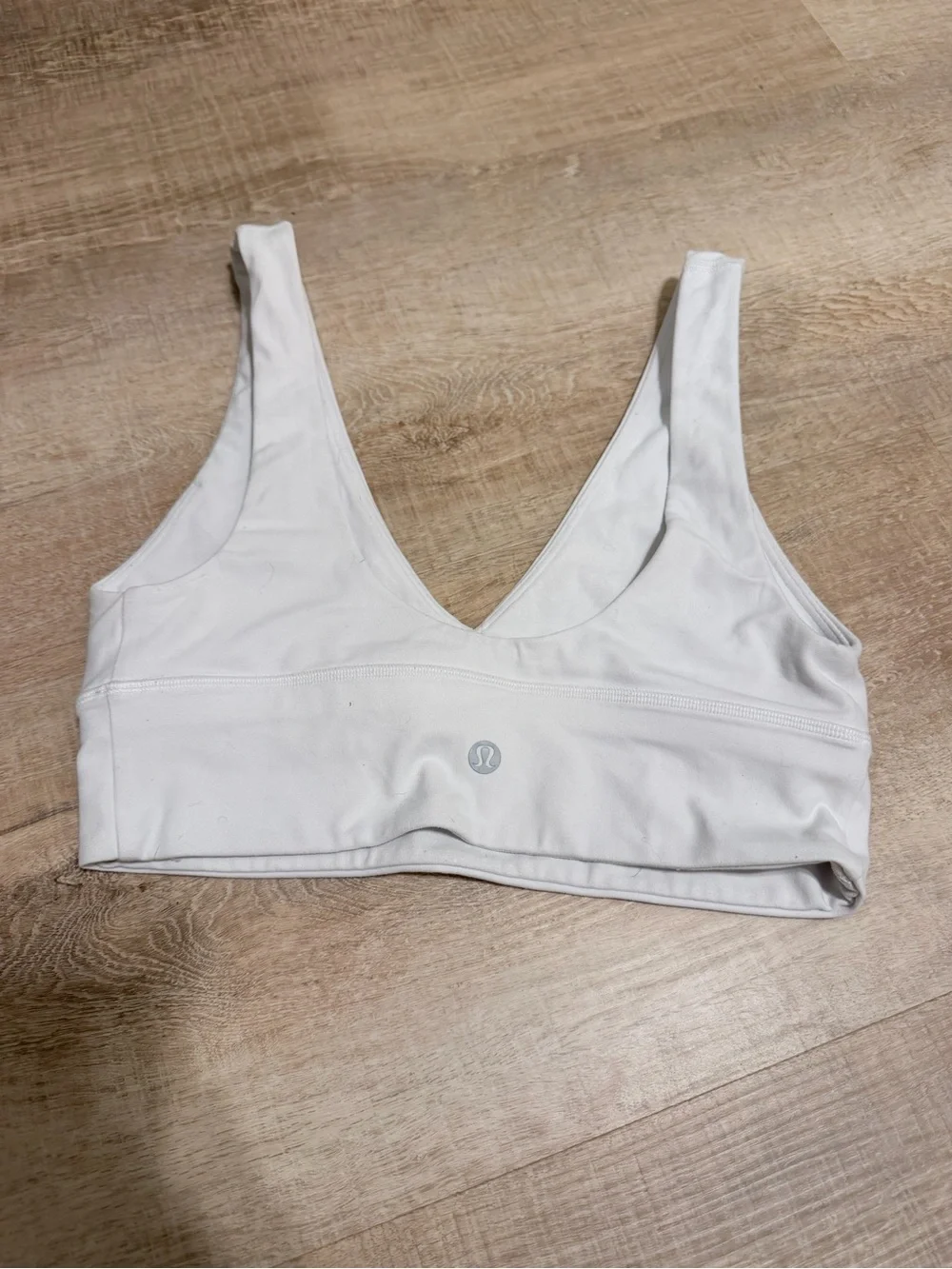 lululemon athletica White V-Neck Light Support Bralette